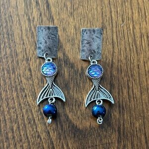 Handcrafted Upcycled Mermaid Earrings
